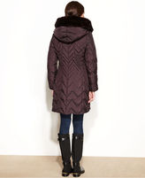 Thumbnail for your product : Tahari Hooded Faux-Fur-Trim Quilted Puffer Coat