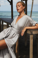 Thumbnail for your product : Black Book The Label - Alexandra V-Neck Maxi Dress Silver With Tassel Belt