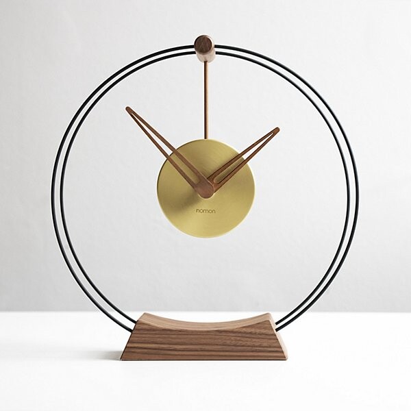 Nomon Mini Aire Table Clock in Brown