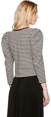Marc Jacobs Black Striped Puff Sleeve T-Shirt