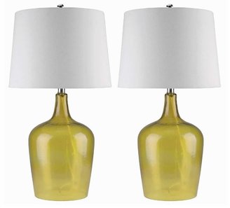 Abbyson Living Delmore Amber Glass Table Lamp (Set of 2)