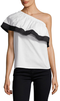 Thumbnail for your product : Lucca Couture Colorblocked Asymmetrical Ruffle Blouse