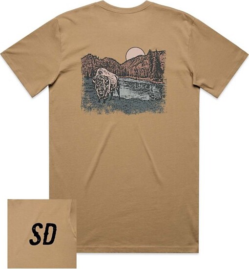 Men's Homeplace Apparel South Dakota Bison Plains T-Shirt 2XLarge Khaki