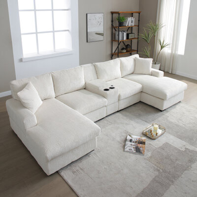 Latitude Run U Shaped Cloud Couch Sectional Sofa For Living Room126\