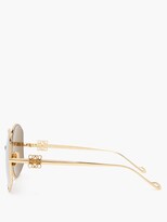 Thumbnail for your product : Loewe Eyewear - Oversized Mirrored Round Metal Sunglasses - Gold