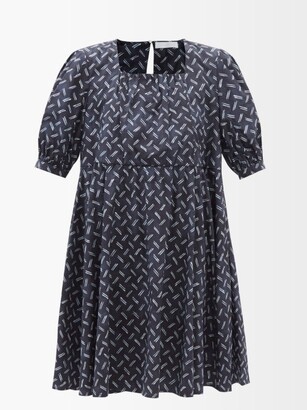 Merlette New York Eemnes Batik-print Cotton-poplin Mini Dress - Navy Print