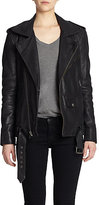 Thumbnail for your product : BLK DNM Fur-Trimmed Leather Jacket