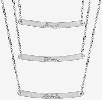 Fine Jewelry Personalized Sterling Silver 3-pc. Name Bar Pendant Necklace Set