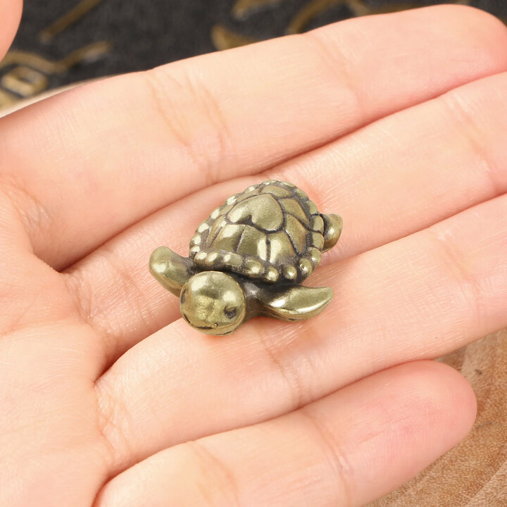 OIMG Brass Turtle Cute Little Love Turtle Animal Room Decoration Copper Figurines Home & Garden Vintage Decoration Interieur Maison