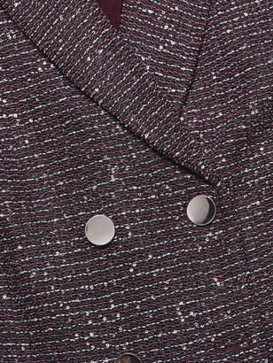 St. John Sequin Tweed Double-Breasted Jacket