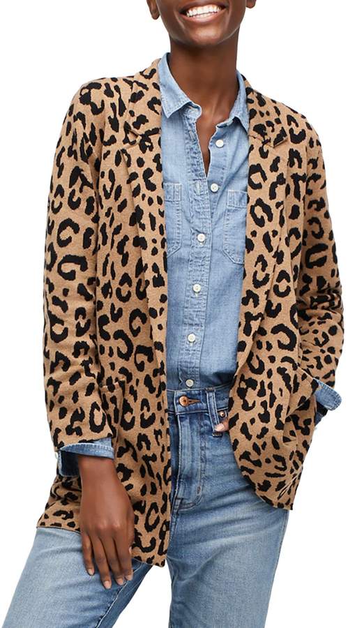 leopard sweater blazer