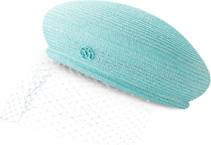 Maison Michel New Bonnie veil-detail beret - ShopStyle Hats