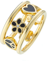 Thumbnail for your product : Marc by Marc Jacobs Happy House Logo Disc Enamel Ring Black