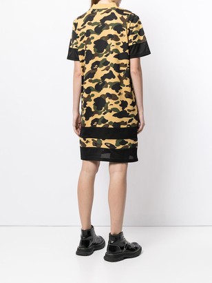 A Bathing Ape camouflage print T-shirt dress