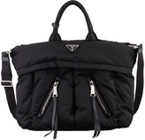 Thumbnail for your product : Prada Tessuto Bomber Diagonal-Zip Tote Bag, Black (Nero)