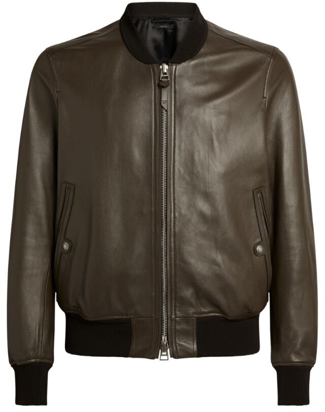 Tom Ford Leather Bomber Jacket - ShopStyle