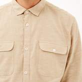 Thumbnail for your product : River Island Mens Dark beige brushed flannel two pocket shirt