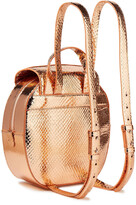 Thumbnail for your product : Sergio Rossi Sr1 Metallic Snake-effect Leather Backpack