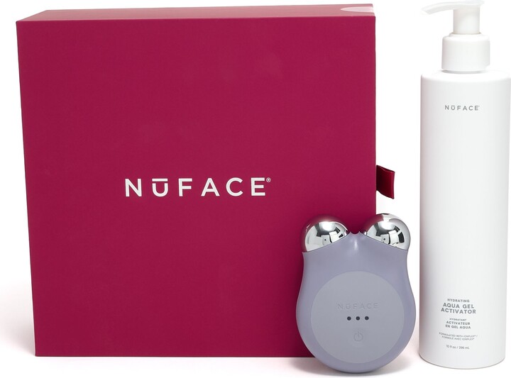 NuFace A-D Mini+ & 10oz Aqua Gel in Holiday Box Auto-Delivery