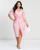 missguided curve knot front midi dress