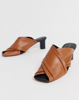 Thumbnail for your product : And other stories & criss cross soft leather mules in cognac