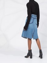 Thumbnail for your product : MM6 MAISON MARGIELA A-line denim midi skirt