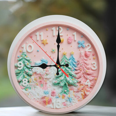 Ophelia & Co. Pink-Christmas-Sugar-Art-Clock