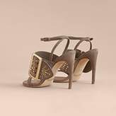Thumbnail for your product : Burberry Riveted Suede Sandals with Buckle Detail