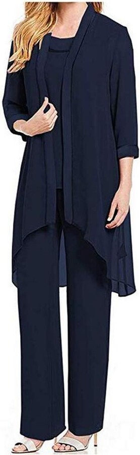 navy chiffon jacket plus size