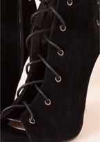 Thumbnail for your product : Missy Empire Kamila Black Velvet Lace Up Heeled Boots