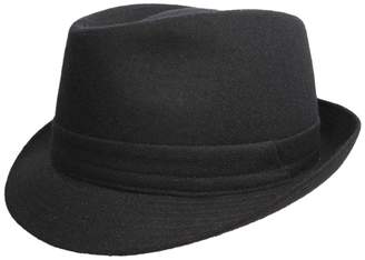 Classic Italy Men's Trilby Feutre Wool Felt Trilby Hat Size 56 Cm Black