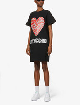 Thumbnail for your product : Love Moschino Paisley Heart logo-print cotton-jersey T-shirt dress