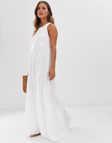 Thumbnail for your product : ASOS Design DESIGN tiered racer back smock maxi dress