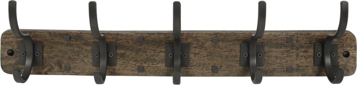 Spectrum Richmond Wall Mount 5-Hook Wood Rack