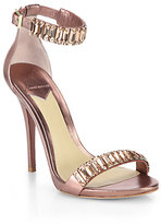 Thumbnail for your product : Brian Atwood Ciara Crystal & Metallic Leather Sandals