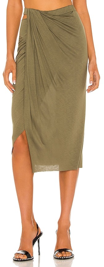 Helmut Lang Ruched Jersey Skirt - ShopStyle