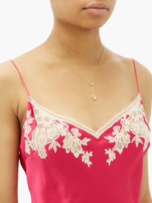 Carine Gilson Lace-trimmed Silk Cami Top - Pink Multi