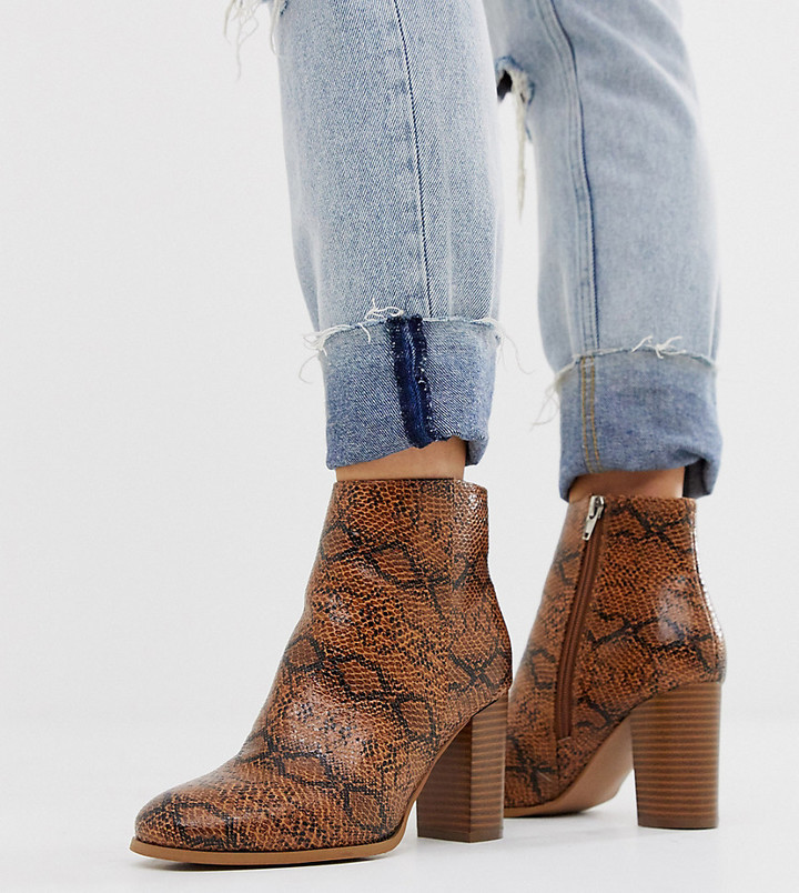 wide fit tan ankle boots