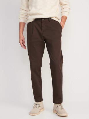 Old Navy Loose Taper Built-In Flex Rotation Pleated Ankle-Length Chino Pants for Men