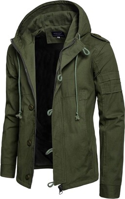 HAOLEI Mens Coats and Jackets Winter Sale Clearance,Stand Collar Military  Jackets Solid Slim Fit Warm Windbreaker Fleece Lined Parka Coats for Men UK