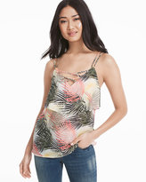 Thumbnail for your product : White House Black Market Palm Print Lace-Up Cami