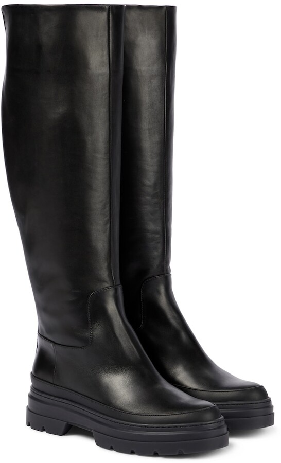 Max Mara Beryl leather knee-high boots - ShopStyle