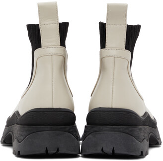 STAUD Off-White & Black Bow Boots