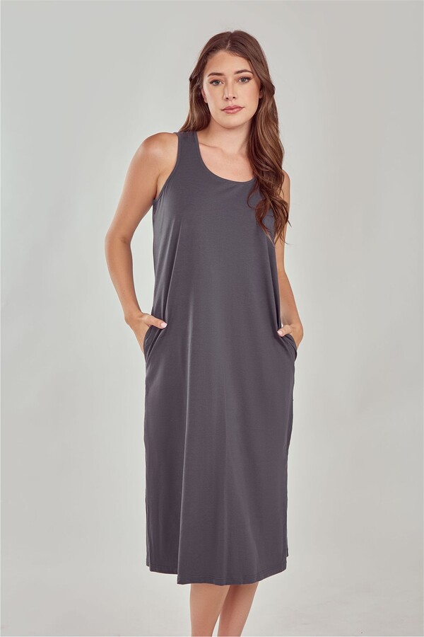 iCollection Knit Tank Lounge Dress with Pockets