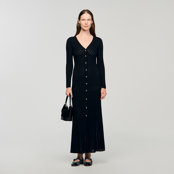 Sandro Fancy knit midi dress