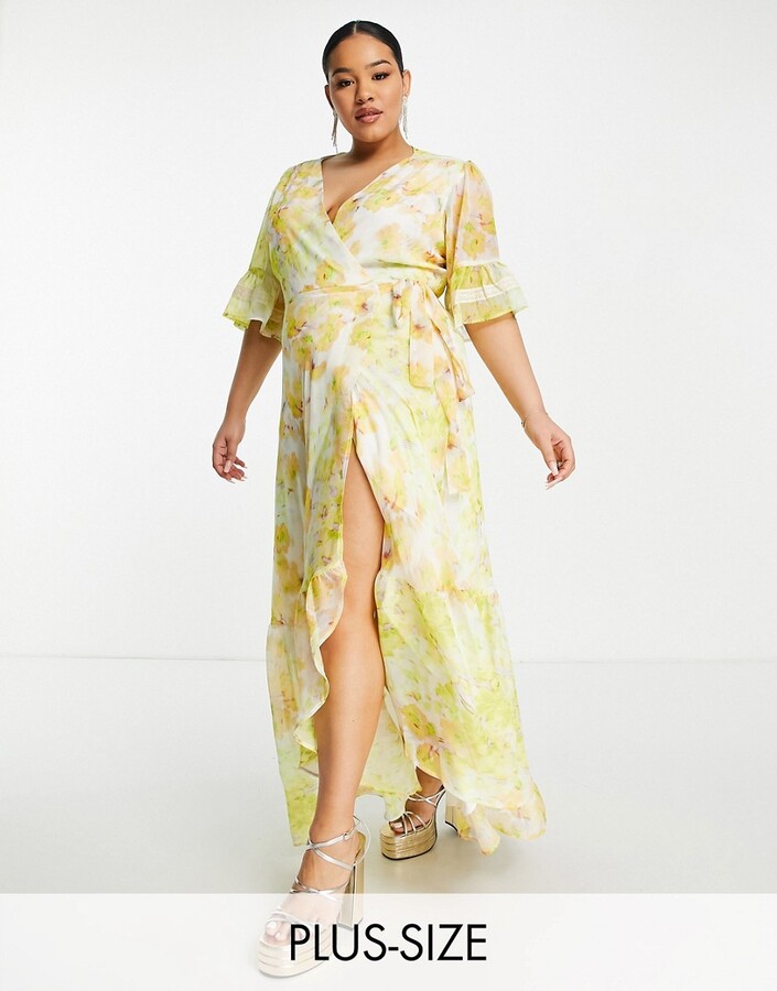 Yellow Wrap Maxi Dress | Shop the world ...