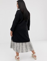 Thumbnail for your product : ASOS DESIGN Curve midi 2 in 1 sweat dress with pleated snake print hem