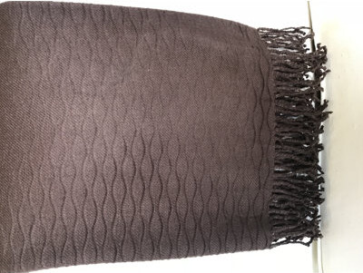 A Soft Idea Wave Solid Fringed Throw