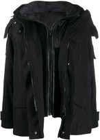 Thumbnail for your product : Army by Yves Salomon Layered Hooded Coat