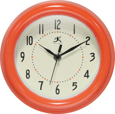 Infinity Instruments Round Plastic Wall Clock 8 Inches